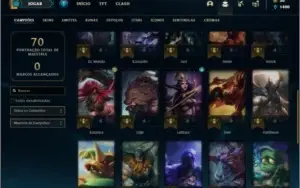 Conta platina 4 com 5 skins e 32 champs