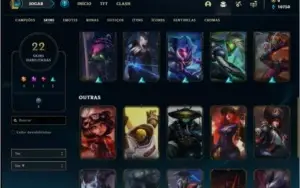 Conta prata 4 com 22 skins e 62 champs
