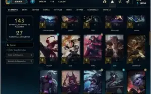 Conta prata 4 com 22 skins e 62 champs