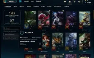 Conta prata 4 com 22 skins e 62 champs