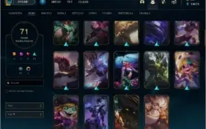 Conta lol possui 116 champion, 71 skins,email pode  trocar.
