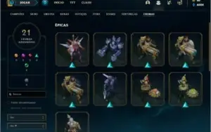 Conta Unranked com 201 Skins e 155 Champs + 5 Ultimates