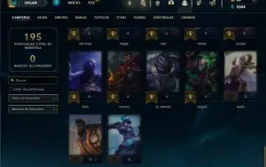 Ouro 1 com 60 Champs e 28 Skins