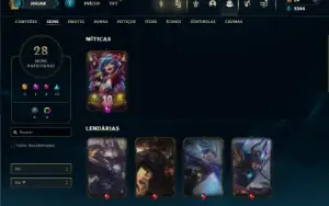Ouro 1 com 60 Champs e 28 Skins