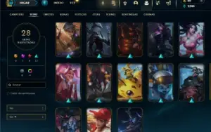 Ouro 1 com 60 Champs e 28 Skins