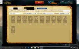 Conta ouro V, várias skins e quase todos campeões.
