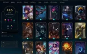 CONTRA LEAGUE OF LEGENDS Diamante todos campeoes 445 skins