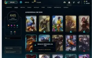 CONTRA LEAGUE OF LEGENDS Diamante todos campeoes 445 skins
