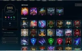 CONTRA LEAGUE OF LEGENDS Diamante todos campeoes 445 skins