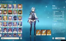 Genshin Impact - Ar48 , 8 Personagens T5 E 3 Armas T5, Alhai