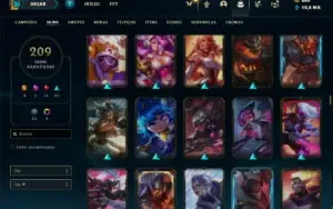 Conta Unranked com TODOS os champs e 209 Skins
