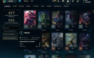 Conta Unranked com TODOS os champs e 209 Skins