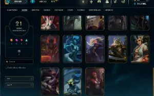 Fullacesso 21 Skins - Level 152 - 101 Campeões