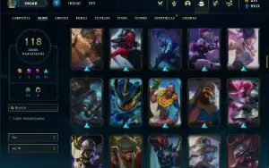 Conta Unranked com 120 Champs e 118 Skins + 370 RP