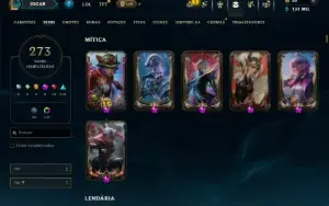 Ouro 4 com TODOS os Champs e 273 Skins ( TOP / JG )