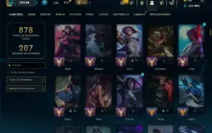 Ouro 4 com TODOS os Champs e 273 Skins ( TOP / JG )