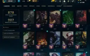 Ouro 4 com TODOS os Champs e 273 Skins ( TOP / JG )