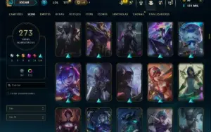 Ouro 4 com TODOS os Champs e 273 Skins ( TOP / JG )