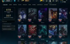 Ouro 4 com TODOS os Champs e 273 Skins ( TOP / JG )