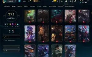Ouro 4 com TODOS os Champs e 273 Skins ( TOP / JG )