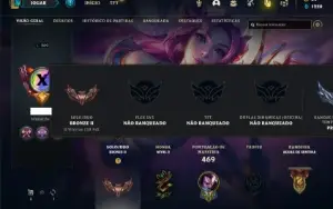 Conta bronze 2 com 150 Champs e 170 Skins (2 Ultimates)