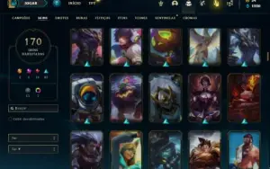Conta bronze 2 com 150 Champs e 170 Skins (2 Ultimates)