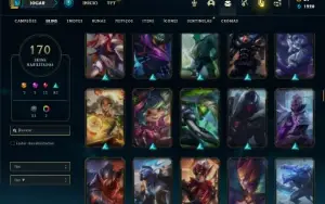 Conta bronze 2 com 150 Champs e 170 Skins (2 Ultimates)