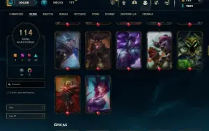 Prata 2 com 100 Champs e 113 Skins + 3 Espolios