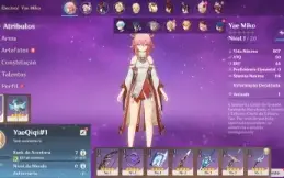 Conta Genshin Impact AR 7 com Yae Miko e Qiqi ⭐