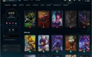 Conta lol, skins raras, mais de 400 skins