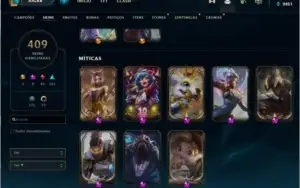 Conta lol, skins raras, mais de 400 skins