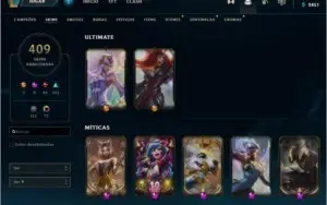 Conta lol, skins raras, mais de 400 skins