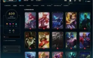 Conta lol, skins raras, mais de 400 skins