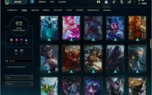 Conta Unranked com 125 Champs e 92 Skins