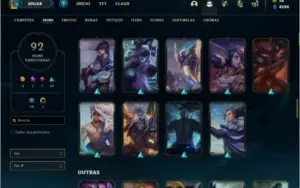 Conta Unranked com 125 Champs e 92 Skins