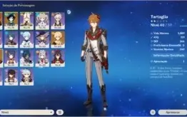 Conta Genshim Impact Ar45 ( Dilluc, Venti, Childe, Arma 5*)