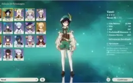 Conta Genshim Impact Ar45 ( Dilluc, Venti, Childe, Arma 5*)