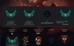 Conta no lol Platina 2 e no valorant Platina 3