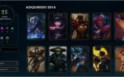 Conta lvl 33 90 campeões + 25 skins
