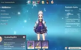 Conta Genshin Impact AR 7 com Kamisato Ayaka e Qiqi