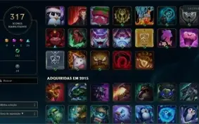 Conta League of legends (Platina, 150 skins, 125 champs)