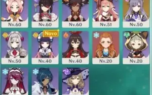 Conta Genshin AR57, 7 Perso 5 estrelas / Pity 73
