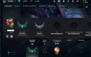 Conta Platina 1 com 75 Champs e 18 Skins + 5 Espolios