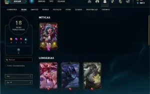 Conta Platina 1 com 75 Champs e 18 Skins + 5 Espolios