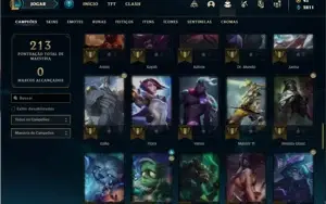 Conta Platina 1 com 75 Champs e 18 Skins + 5 Espolios