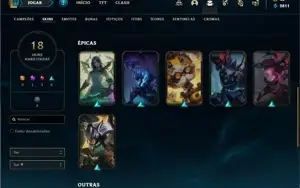 Conta Platina 1 com 75 Champs e 18 Skins + 5 Espolios