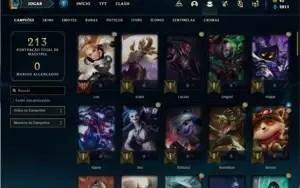 Conta Platina 1 com 75 Champs e 18 Skins + 5 Espolios