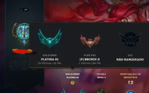 Conta lol SMURF plat 3 com skin lendária da Jinx