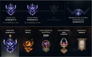 Conta League of Legends s3, Diamante 4 solo duo e Flex