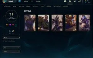 Conta ouro 1 com 86 champs e 71 skins ( MAIN MID )